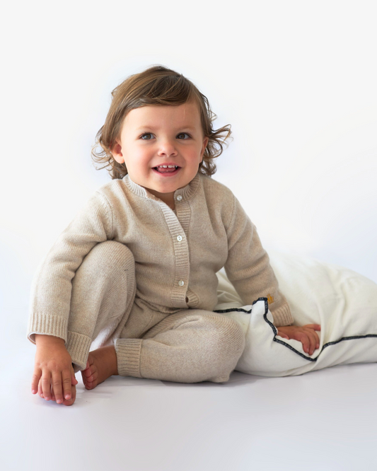 Gilet bébé beige en cachemire BOTIBOTY