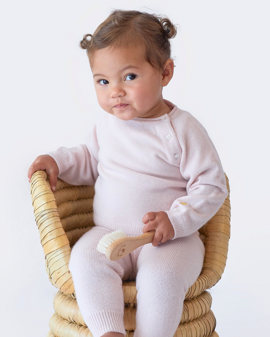 Ensemble bébé pull raglan rose poudré et jogging BOTIBOTY